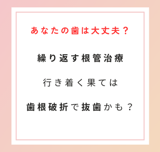 繰り返す根管治療、行き着く果ては歯根破折で抜歯かも？